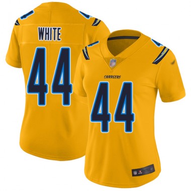 Los Angeles Chargers NFL Football Kyzir White Gold Jersey Women Limited 44 Inverted Legend